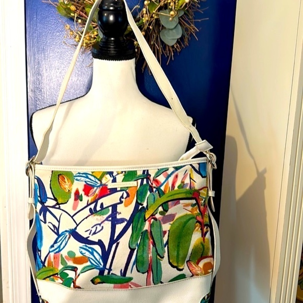 NWOT Women’s Caribbean Joe Tropical Pattern Shoulder Bag 13" x 10”